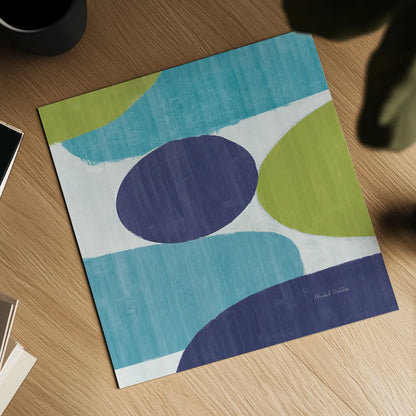 Costa Del Sol II Blue Green by Michael Mullan. Shown as a detailed flat fine art print, highlighting archival giclee quality. Available as an archival giclee rolled canvas, fine art paper, or poster print. SKU 72267a.