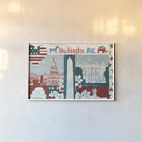DC Icons by Michael Mullan. shown as a paper print in a white frame. Available as a archival giclee rolled canvas, fine art paper, or poster print. SKU 50698i.