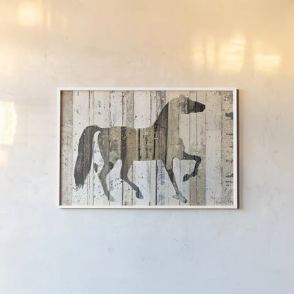 Dark Horse by Michael Mullan. shown as a paper print in a white frame. Available as a archival giclee rolled canvas, fine art paper, or poster print. SKU 13372i.