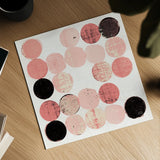 Dots II Square I Pink Black by Michael Mullan. Shown as a detailed flat fine art print, highlighting archival giclee quality. Available as an archival giclee rolled canvas, fine art paper, or poster print. SKU 53752a.