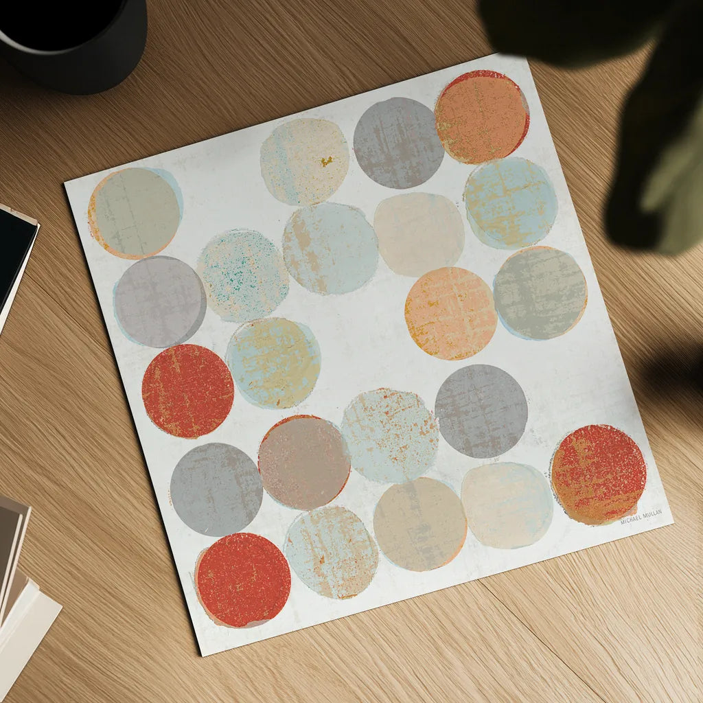 Dots II Square II by Michael Mullan. Shown as a detailed flat fine art print, highlighting archival giclee quality. Available as an archival giclee rolled canvas, fine art paper, or poster print. SKU 26908a.