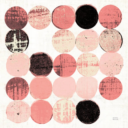 Dots II Square II Pink Black by Michael Mullan. SKU 53753a. Archival Giclee Fine art print for wall decor.