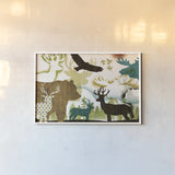 Dweller Collage I by Michael Mullan. shown as a paper print in a white frame. Available as a archival giclee rolled canvas, fine art paper, or poster print. SKU 41706i.