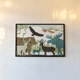 Dweller Collage II by Michael Mullan. shown as a paper print in a black flame. Available as a archival giclee rolled canvas, fine art paper, or poster print. SKU 41707i.