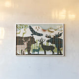 Dweller Collage II Plaid by Michael Mullan. shown as a paper print in a white frame. Available as a archival giclee rolled canvas, fine art paper, or poster print. SKU 50496i.