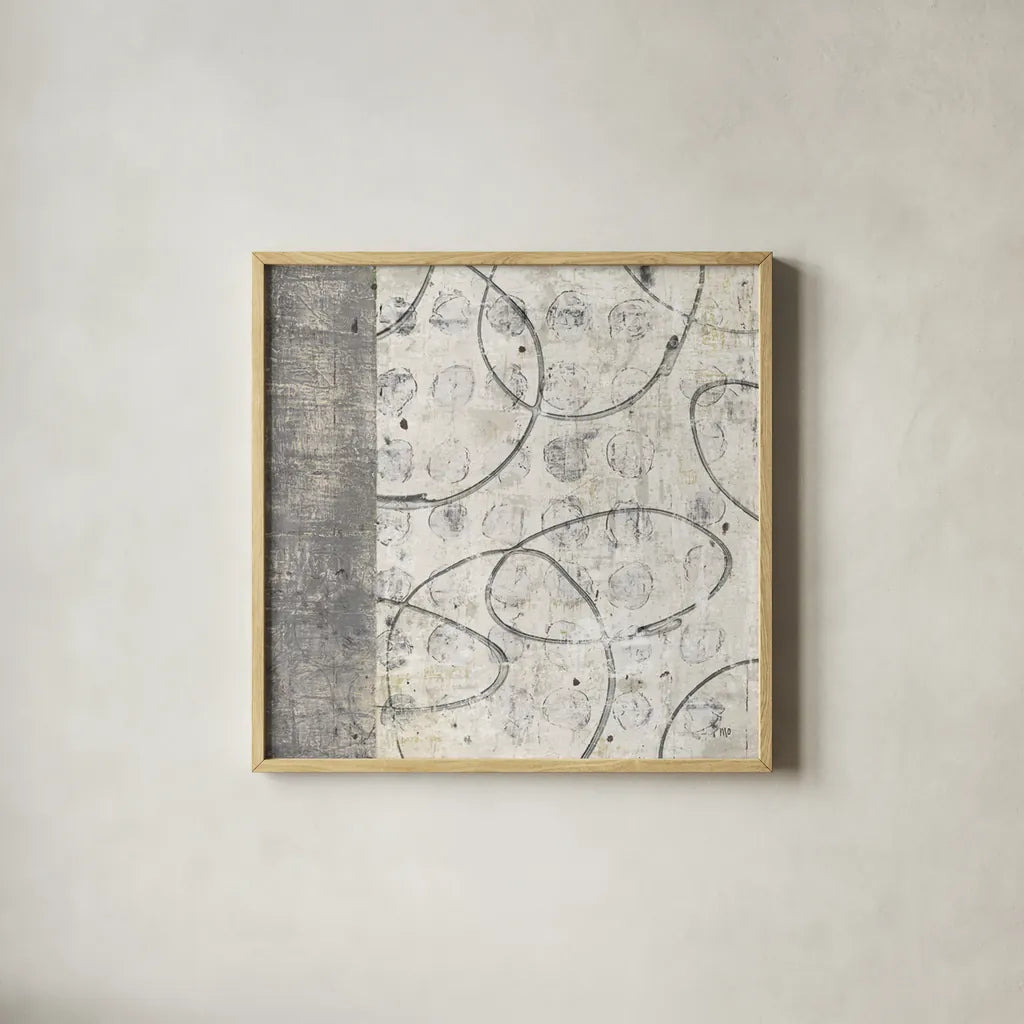 Earth Matter I by Michael Mullan. Shown in a natural wood glass frame for a timeless modern aesthetic. Available as an archival giclee rolled canvas, fine art paper, or poster print. SKU 3356a.