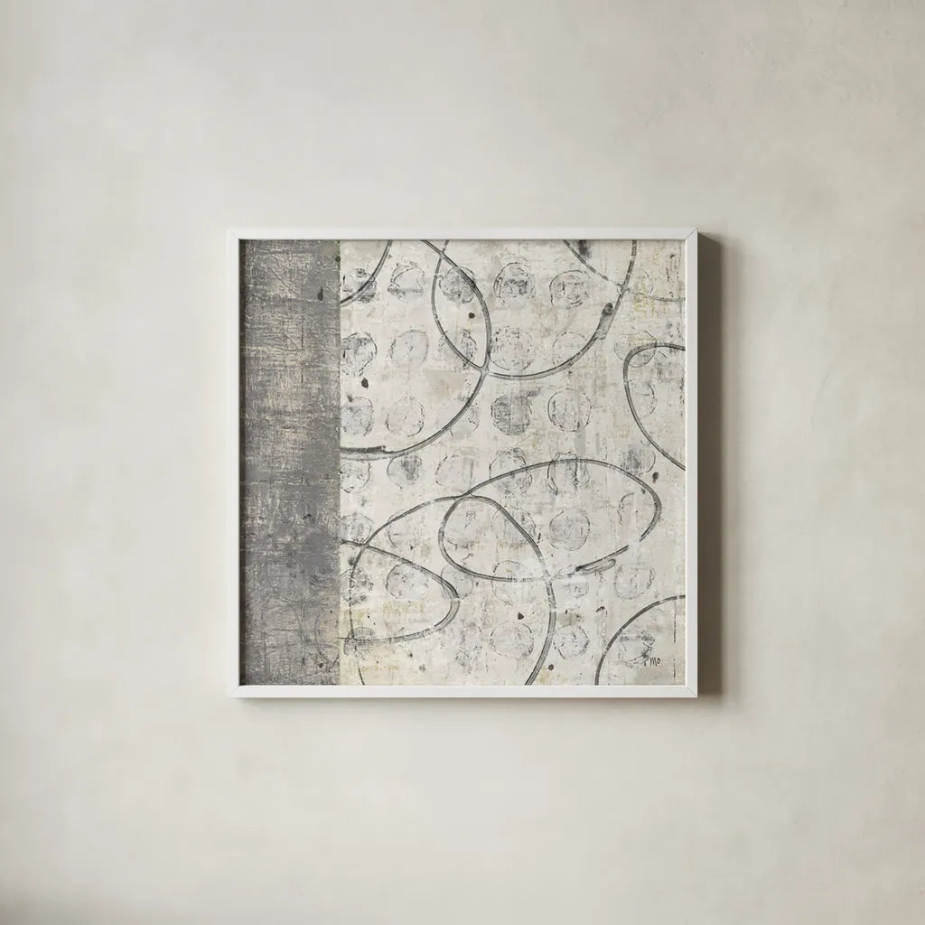 Earth Matter I by Michael Mullan. Shown in a crisp white glass frame for a clean and minimalist style. Available as an archival giclee rolled canvas, fine art paper, or poster print. SKU 3356a.