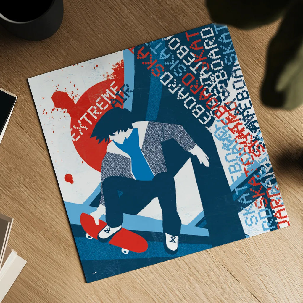 Extreme Air II by Michael Mullan. Shown as a detailed flat fine art print, highlighting archival giclee quality. Available as an archival giclee rolled canvas, fine art paper, or poster print. SKU 3685a.