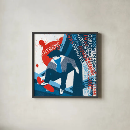 Extreme Air II by Michael Mullan. Shown in a sleek black glass frame for a contemporary gallery look. Available as an archival giclee rolled canvas, fine art paper, or poster print. SKU 3685a.