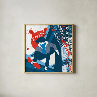 Extreme Air II by Michael Mullan. Shown in a natural wood glass frame for a timeless modern aesthetic. Available as an archival giclee rolled canvas, fine art paper, or poster print. SKU 3685a.