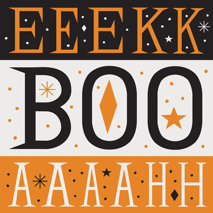 Festive Fright EEK BOO AHH by Michael Mullan. SKU 48260a. Archival Giclee Fine art print for wall decor.