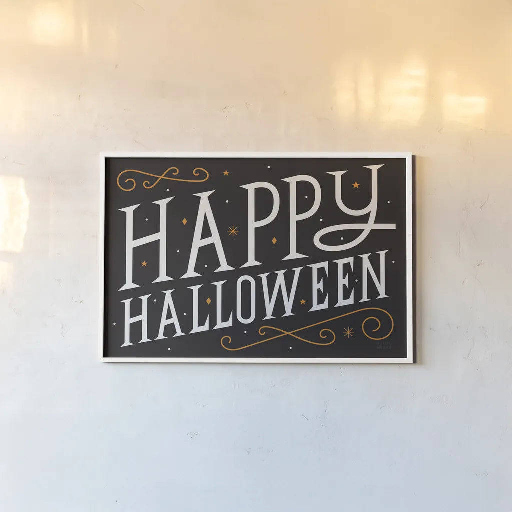 Festive Fright I by Michael Mullan. shown as a paper print in a white frame. Available as a archival giclee rolled canvas, fine art paper, or poster print. SKU 48263i.