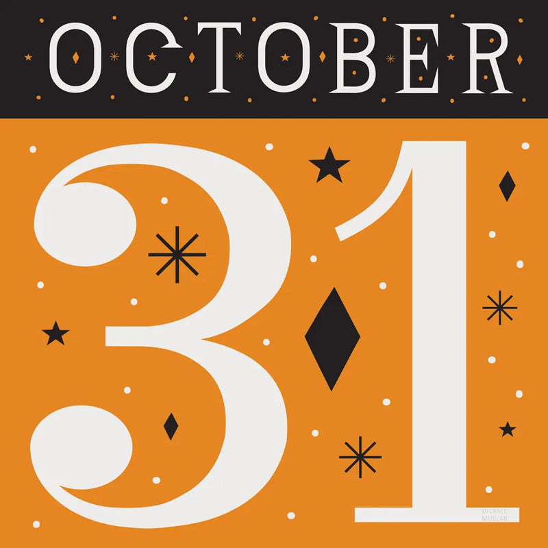 Festive Fright October 31 II by Michael Mullan. SKU 48266a. Archival Giclee Fine art print for wall decor.
