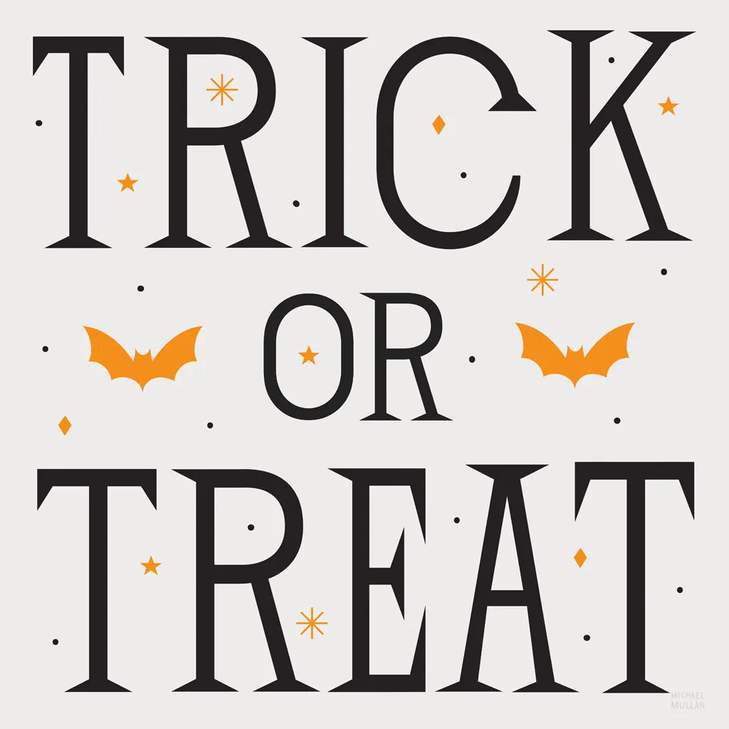 Festive Fright Trick or Treat II by Michael Mullan. SKU 48269a. Archival Giclee Fine art print for wall decor.