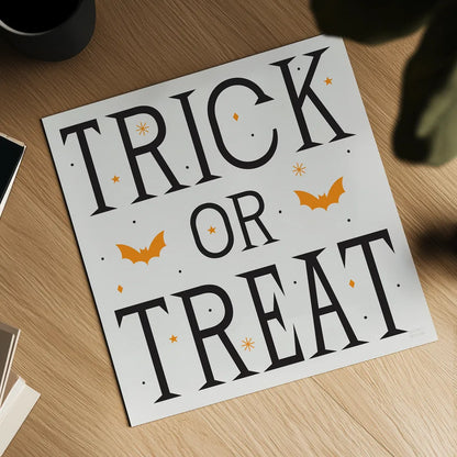 Festive Fright Trick or Treat II by Michael Mullan. Shown as a detailed flat fine art print, highlighting archival giclee quality. Available as an archival giclee rolled canvas, fine art paper, or poster print. SKU 48269a.