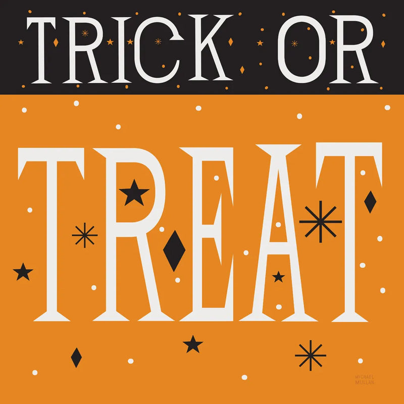 Festive Fright Trick or Treat III by Michael Mullan. SKU 67878a. Archival Giclee Fine art print for wall decor.