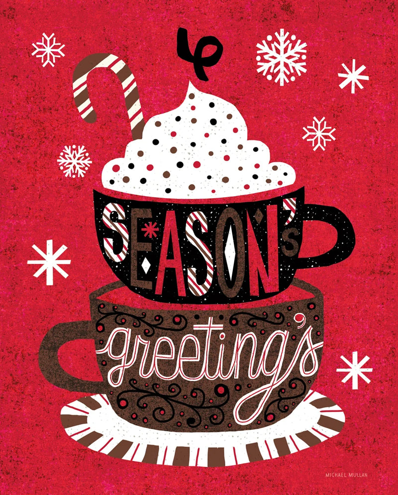 Festive Holiday Cocoa Seasons Greetings by Michael Mullan