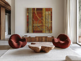 Fire Crop by Michael Mullan. Shown as extra-large giant wall art in a modern living room. Available as an archival giclee rolled canvas, fine art paper, or poster print. SKU 50636a.