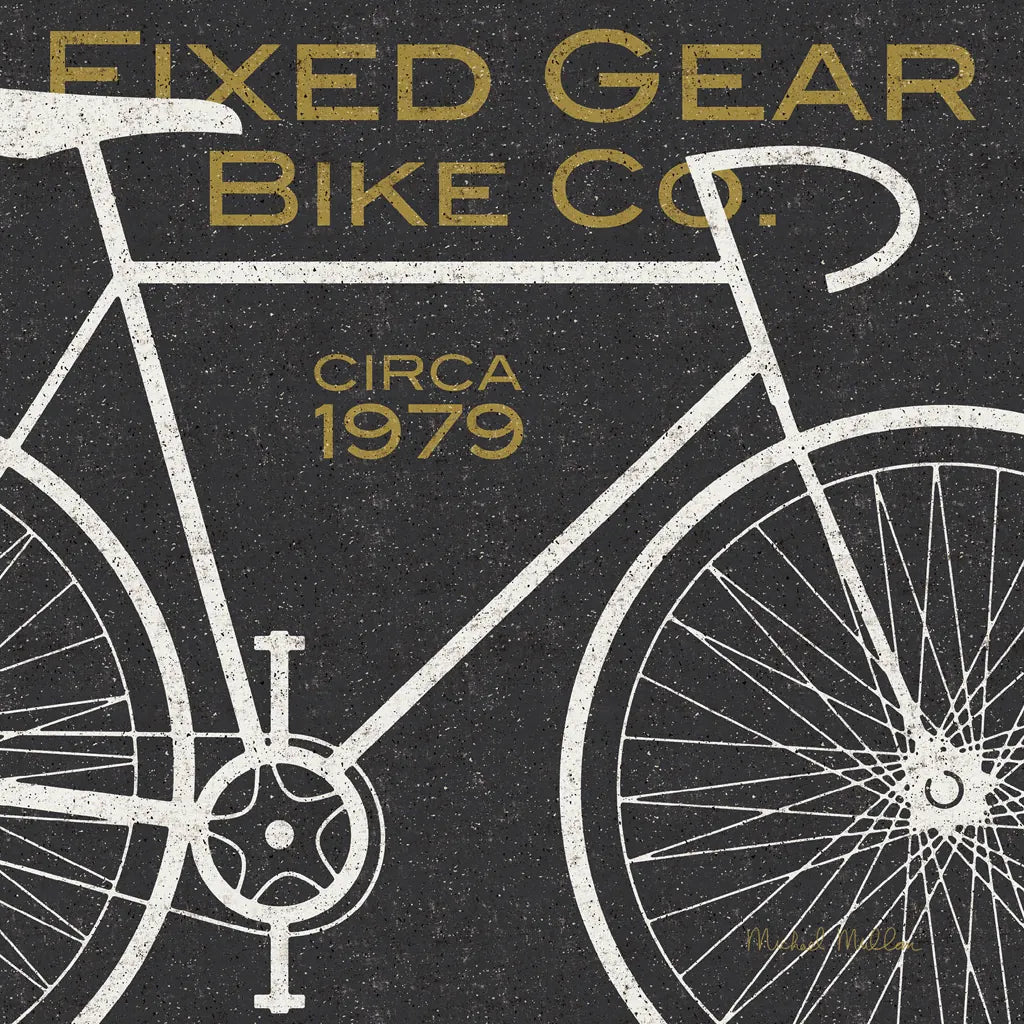 Fixed Gear Bike Co by Michael Mullan. SKU 11868a. Archival Giclee Fine art print for wall decor.