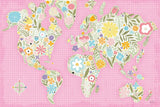 Floral World Pink by Michael Mullan. SKU 49367i. Archival Giclee Fine art print for wall decor.