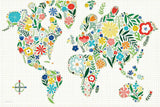 Floral World White by Michael Mullan. SKU 25721i. Archival Giclee Fine art print for wall decor.