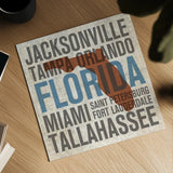 Florida by Michael Mullan. Shown as a detailed flat fine art print, highlighting archival giclee quality. Available as an archival giclee rolled canvas, fine art paper, or poster print. SKU 18060a.