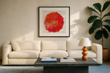 Flower Power by Michael Mullan. Displayed in a glass frame with matte in a clean modern living room. Available as an archival giclee rolled canvas, fine art paper, or poster print. SKU 14920a.