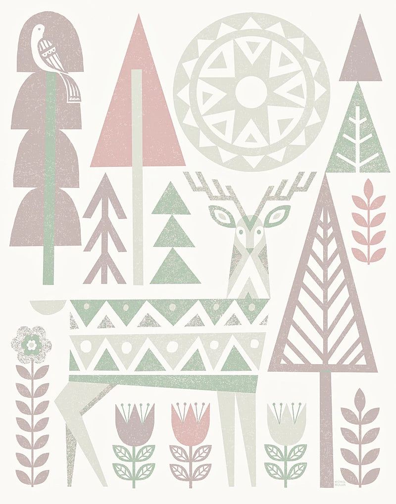 Folk Lodge Deer I Hygge by Michael Mullan