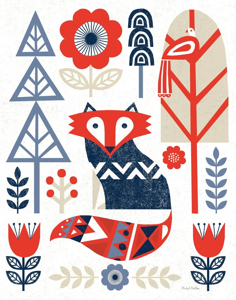Folk Lodge Fox Red Navy by Michael Mullan
