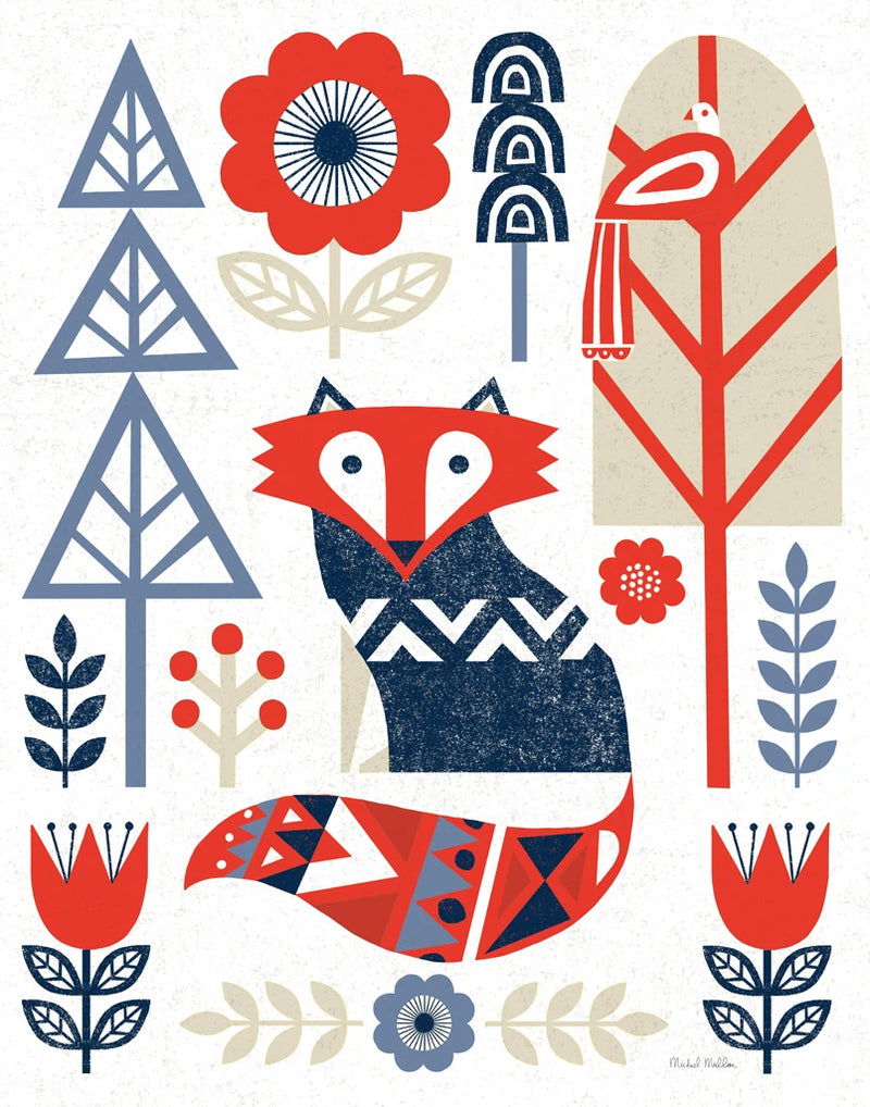 Folk Lodge Fox Red Navy by Michael Mullan