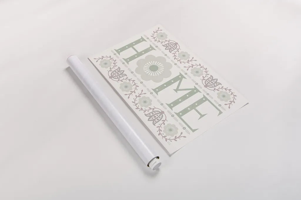 Folk Lodge Home v2 Hygge by Michael Mullan. shown as a rolled paper print. Available as archival giclee rolled canvas, fine art paper, or poster print. SKU 33770i.