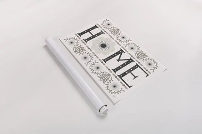 Folk Lodge Home v2 Neutral by Michael Mullan. shown as a rolled paper print. Available as archival giclee rolled canvas, fine art paper, or poster print. SKU 51126i.