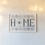 Folk Lodge Home v2 Neutral by Michael Mullan. shown as a paper print in a white frame. Available as a archival giclee rolled canvas, fine art paper, or poster print. SKU 51126i.