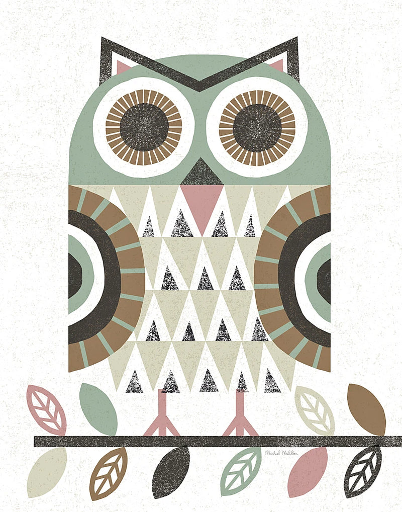 Folk Lodge Owl v2 Hygge by Michael Mullan