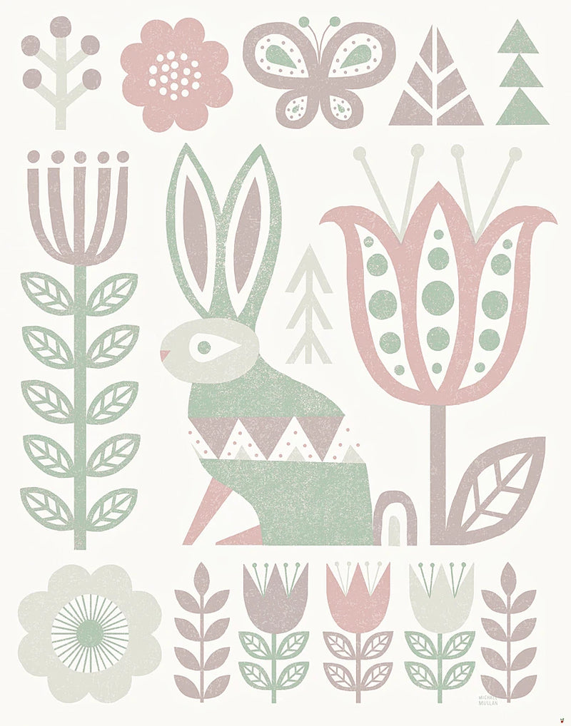 Folk Lodge Rabbit v2 Hygge by Michael Mullan