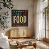 Football I by Michael Mullan. Shown in a natural wood frame in a cozy modern living room. Available as an archival giclee rolled canvas, fine art paper, or poster print. SKU 17535a.