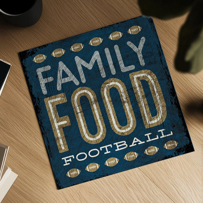 Football I Blue by Michael Mullan. Shown as a detailed flat fine art print, highlighting archival giclee quality. Available as an archival giclee rolled canvas, fine art paper, or poster print. SKU 20346a.