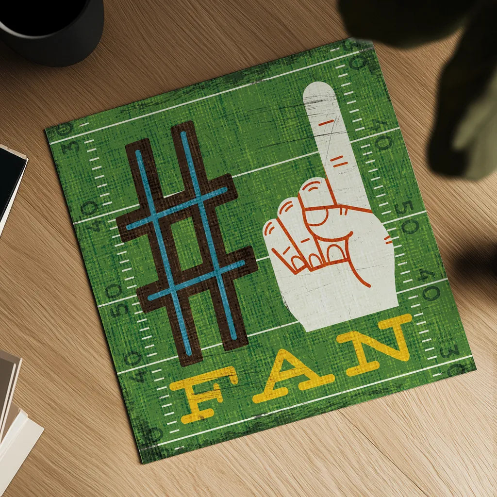 Football IV by Michael Mullan. Shown as a detailed flat fine art print, highlighting archival giclee quality. Available as an archival giclee rolled canvas, fine art paper, or poster print. SKU 20344a.