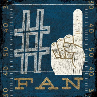 Football IV Blue by Michael Mullan. SKU 20349a. Archival Giclee Fine art print for wall decor.