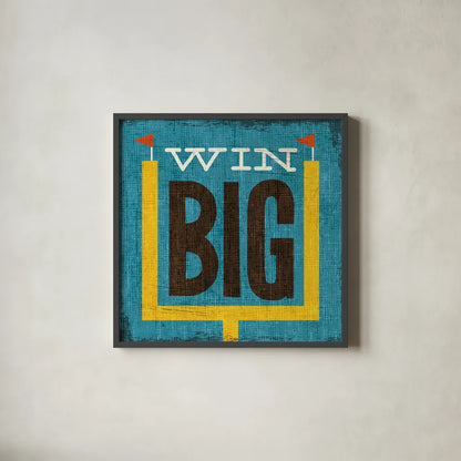 Football VI by Michael Mullan. Shown in a sleek black glass frame for a contemporary gallery look. Available as an archival giclee rolled canvas, fine art paper, or poster print. SKU 17538a.