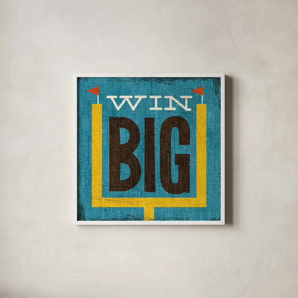 Football VI by Michael Mullan. Shown in a crisp white glass frame for a clean and minimalist style. Available as an archival giclee rolled canvas, fine art paper, or poster print. SKU 17538a.