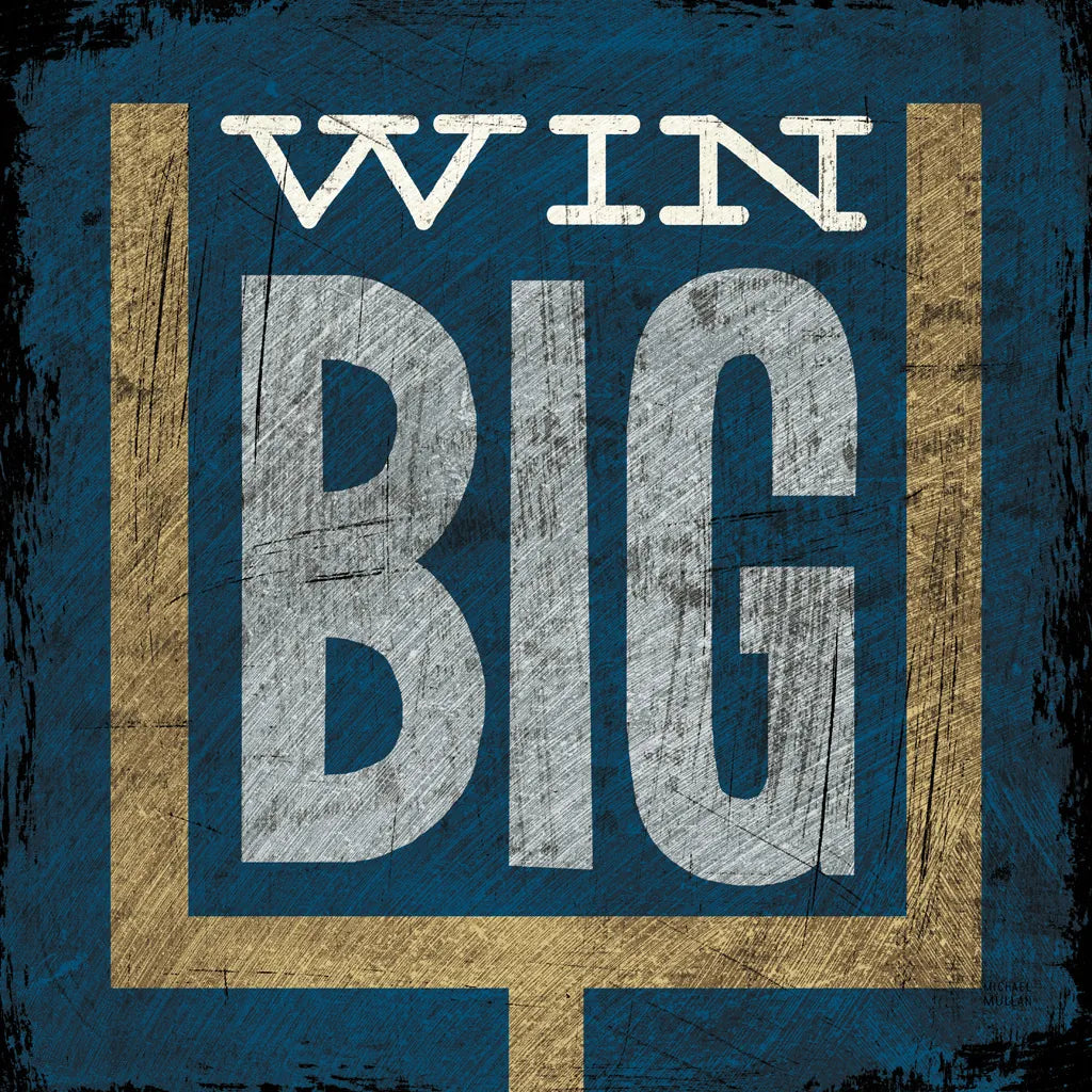 Football VI Blue by Michael Mullan. SKU 20351a. Archival Giclee Fine art print for wall decor.