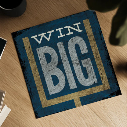 Football VI Blue by Michael Mullan. Shown as a detailed flat fine art print, highlighting archival giclee quality. Available as an archival giclee rolled canvas, fine art paper, or poster print. SKU 20351a.