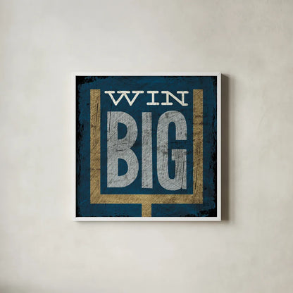 Football VI Blue by Michael Mullan. Shown in a crisp white glass frame for a clean and minimalist style. Available as an archival giclee rolled canvas, fine art paper, or poster print. SKU 20351a.