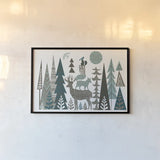 Forest Folklore by Michael Mullan. shown as a paper print in a black flame. Available as a archival giclee rolled canvas, fine art paper, or poster print. SKU 31002i.