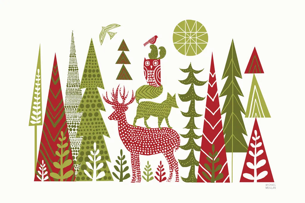 Forest Folklore Christmas by Michael Mullan. SKU 51152i. Archival Giclee Fine art print for wall decor.