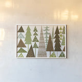 Forest Folklore Green Trees by Michael Mullan. shown as a paper print in a white frame. Available as a archival giclee rolled canvas, fine art paper, or poster print. SKU 21524i.