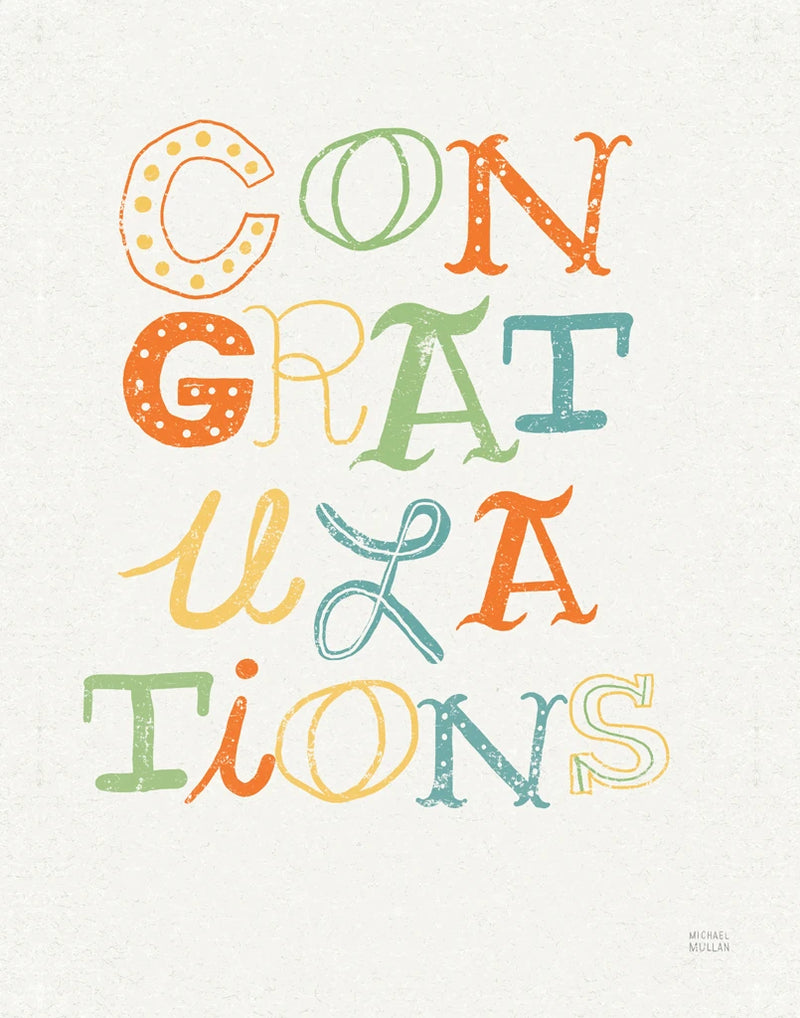 Funky Letters Congratulations by Michael Mullan