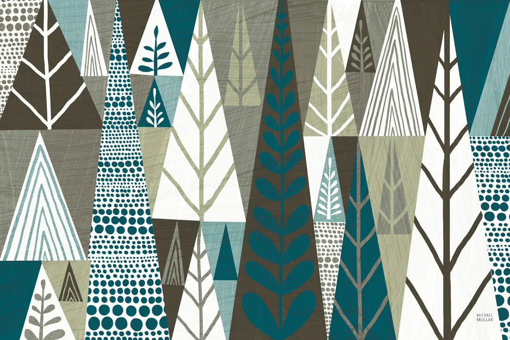 Geometric Forest by Michael Mullan. SKU 23407i. Archival Giclee Fine art print for wall decor.