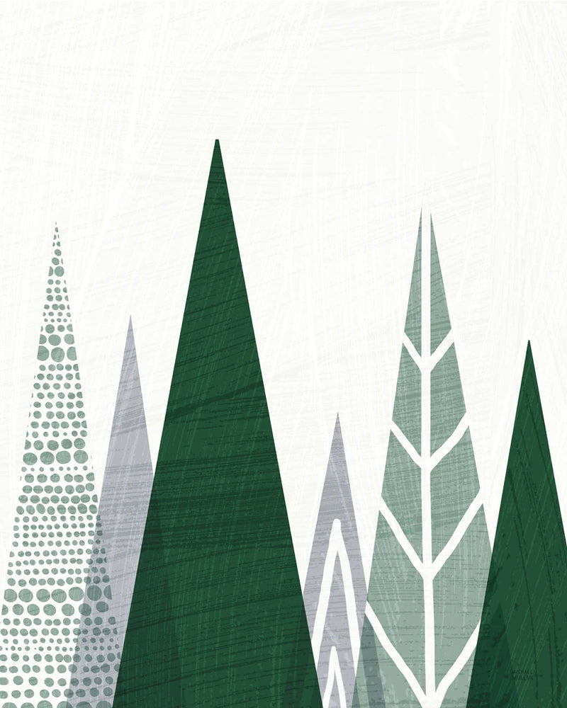 Geometric Forest II Green Gray by Michael Mullan